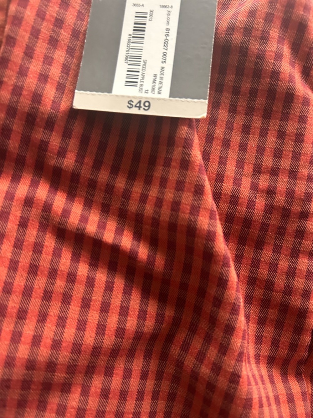 Worthington Red and Black Micro-Check Straight Leg Pants